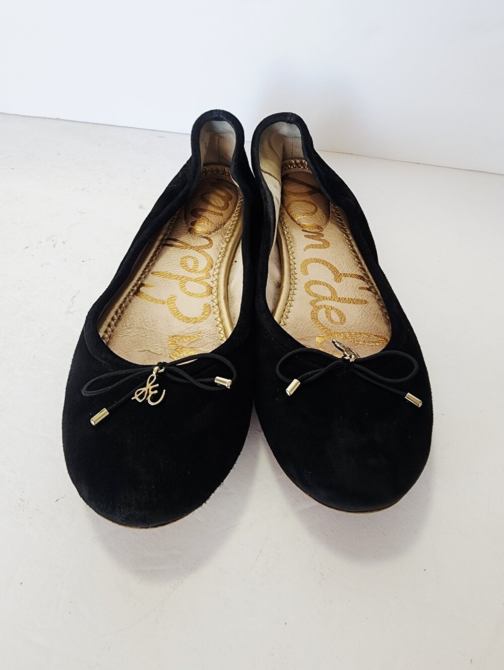 Sam Edelman Black Suede Bow Ballet Flat - Picture 3 of 7